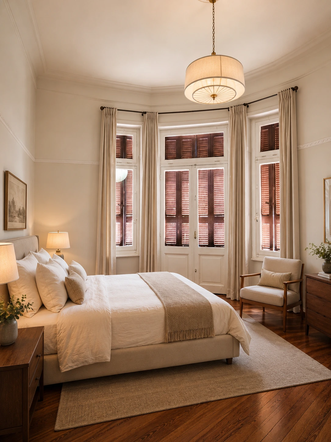 Bay-window bedroom — illustrative ai renovation concept