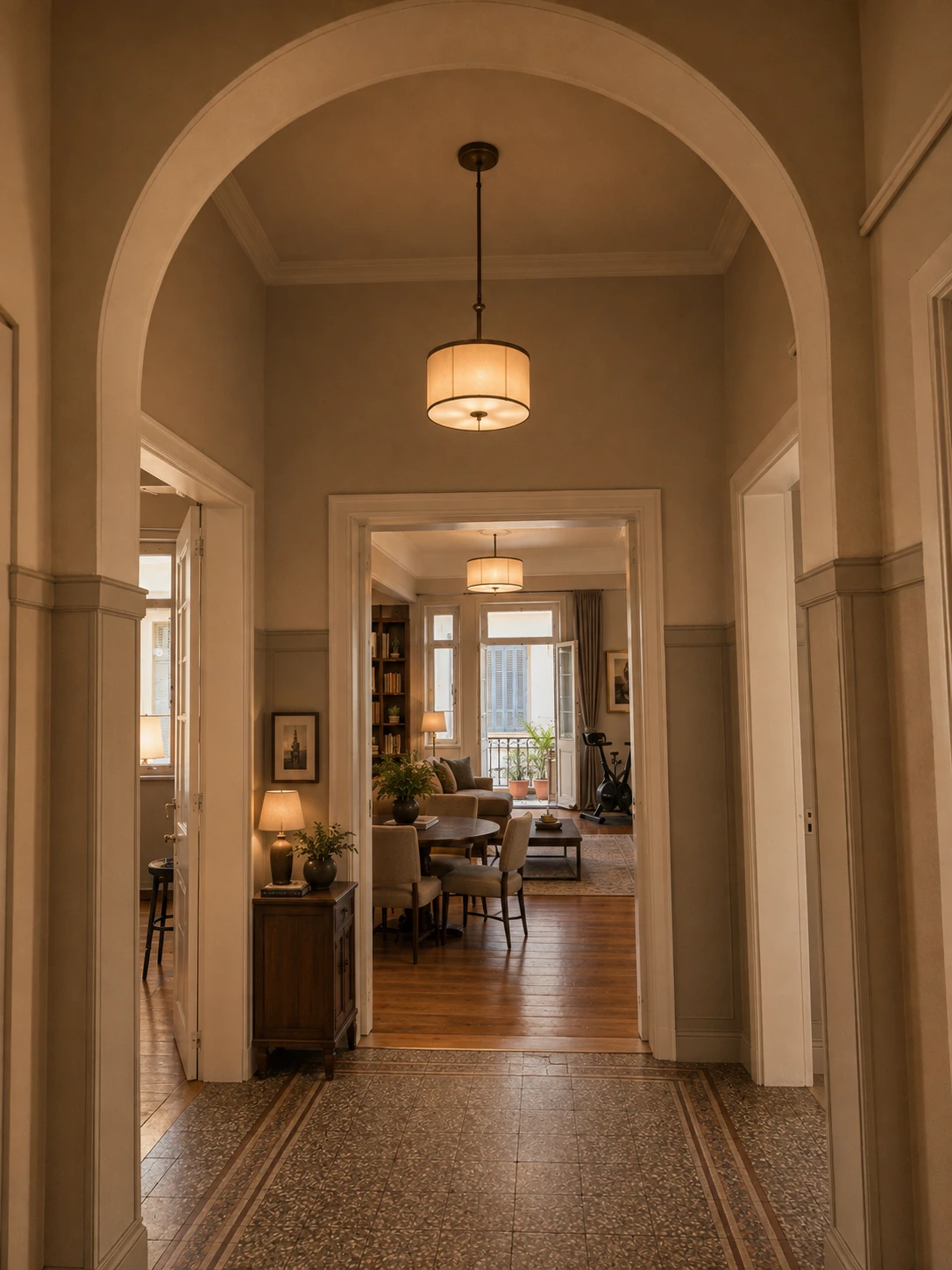 Arched entrance hall — illustrative ai renovation concept