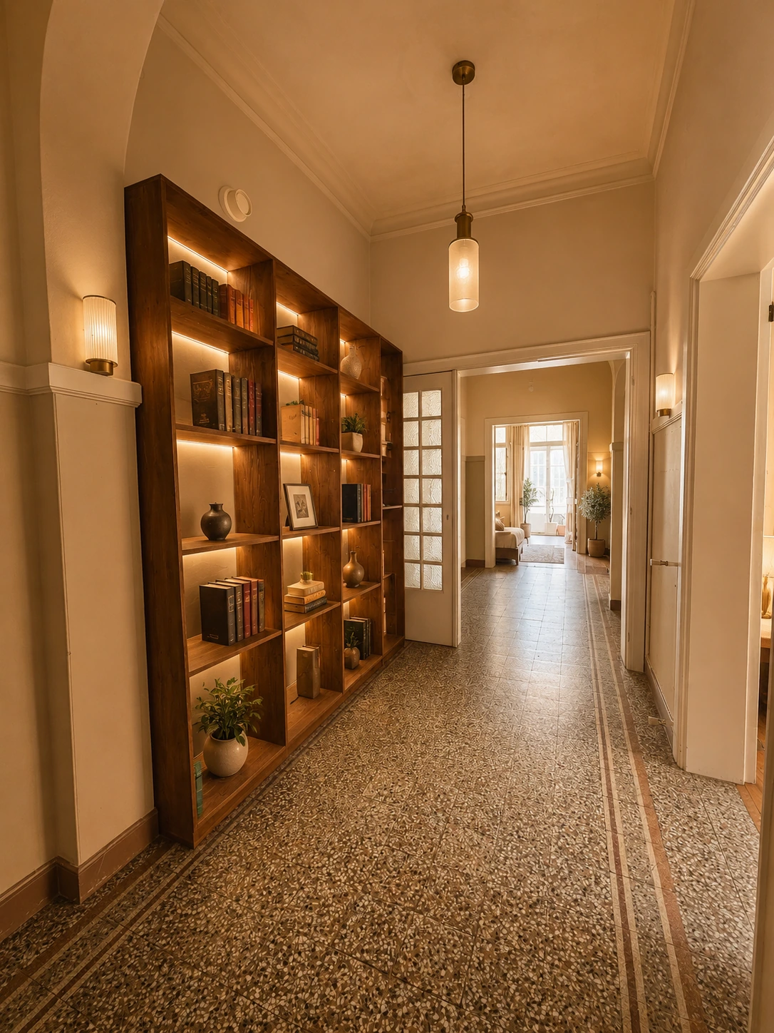Library corridor — illustrative ai renovation concept